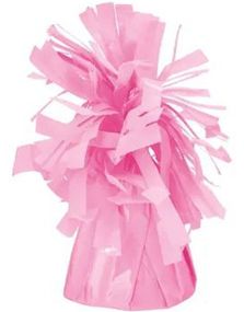 Ballongvekt i Folie med Frynser - Lys Rosa