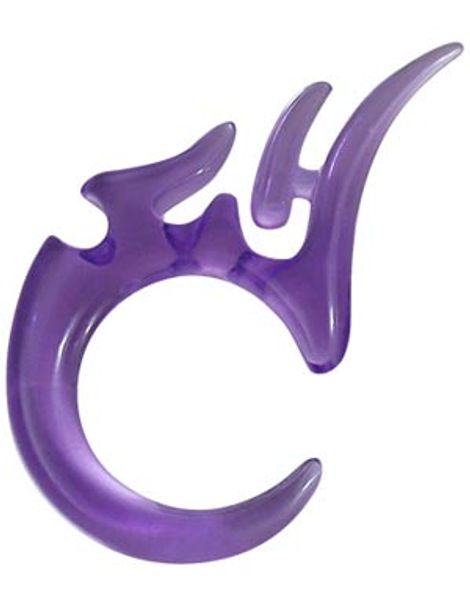Genomskinlig Lila Dragon Claw Expander Örpiercing i Akryl 4 mm