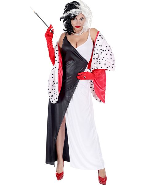 Cruella de Vil Inspirerad Dräkt med Cape