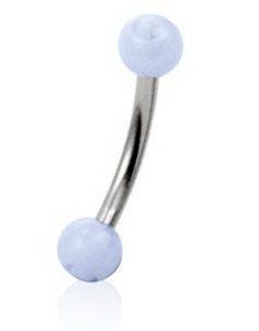 Round White - 1.2 x 8 mm Ögonbrynspiercing