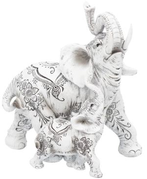 Mor och Barn Elefantfigur med Henna-Motiv 17 cm