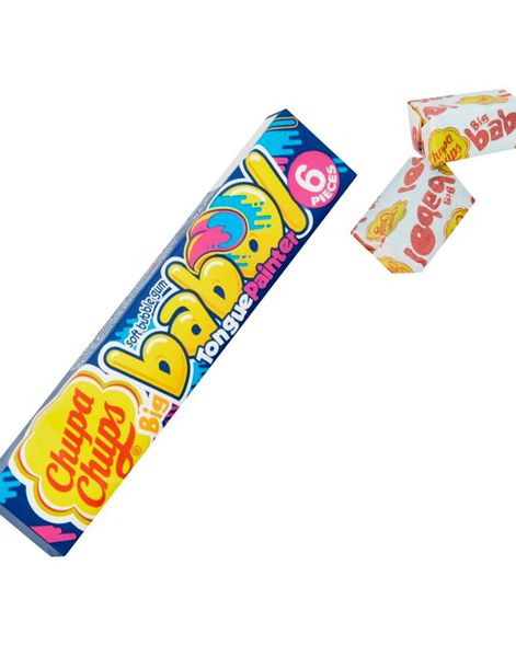 6-pk Chupa Chups Babol Tongue Painter Tuggummi med blå hallonsmak