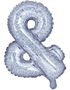 Silverfärgade Holografiska Bokstavsballonger A-Z - 35 cm