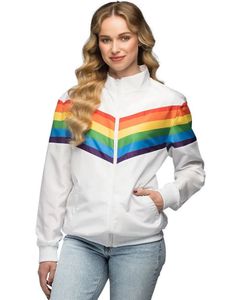 Retro Treningsjakke med Regnbuestriper til Dame