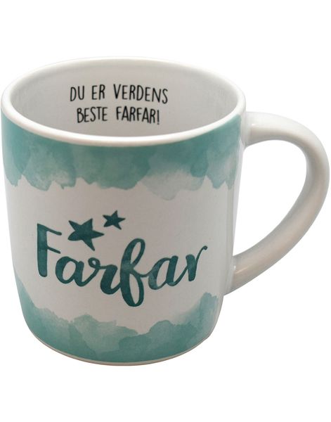 Världens Bästa Farfar - Vit och Turkos Mugg med Text