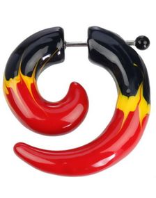 Flaming Fejkpiercing - Röd/Svart