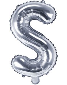 Bokstaven S - Silverfärgad 35 cm Folieballong