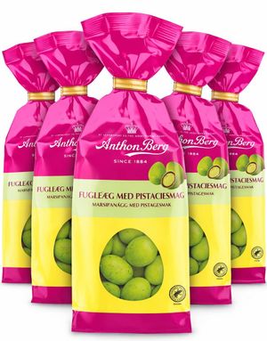 25 st Anthon Berg Fågelägg Marsipanägg med Pistage - Helt Paket