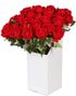 1 stk Rød Langstilket Rose med Blader 50 cm