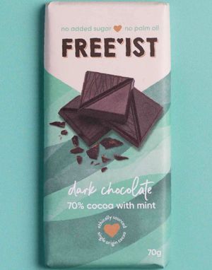 Sockerfri Mörk Mjölkchoklad med Mintsmak 70 gram - Free’ist