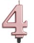 Tallet 4 - Rose Gullfarget Kakelys 9 cm