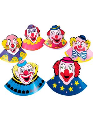 6 stk Partyhattar med Clownmotiv