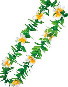 Tropisk Hawaiikrans med Vita och Gula Plumeria
