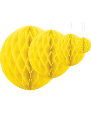 Gul Honeycomb Ball Välj Storlek 10-40 cm