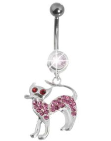 Evil Kitten Pink- Navelpiercing i Äkta Silver
