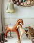 Stor Hest med Flott Sadel og Gull Reimer - Folie Ballong 97x112 cm