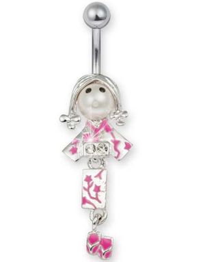 Geisha Girl Navelpiercing - Rosa