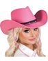 Rosa Cowboyhatt med Svart Band och Nitar