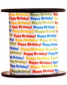 Happy Birthday Ballongsnöre / Presentband 68 Meter