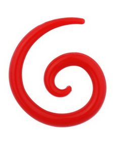Curl Expander - Röd Silikon Öronpiercing