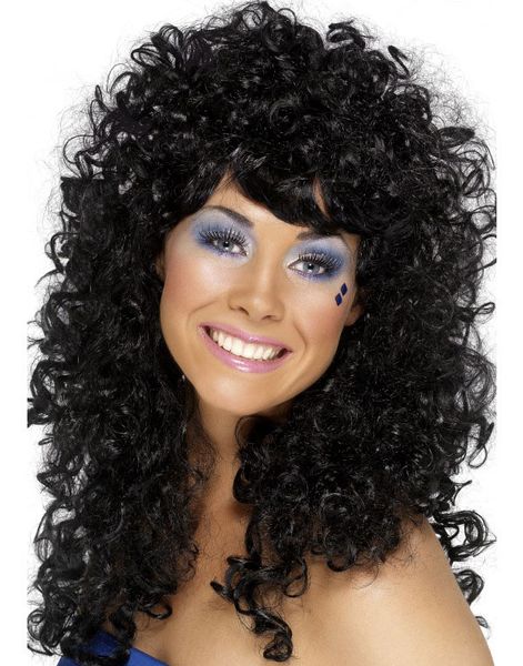 80s Black Boogie Babe Wig
