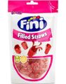 Fini Sour Filled Straws - Korta Vingummistänger Med Gelefyll 165 Gram