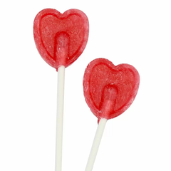 Heart Lollies - Påse med 179 stk Röda Hjärt-Klubbor