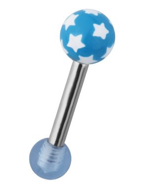 Tragus/Helix Örpiercing m/Stjärnor - Blå/Vit
