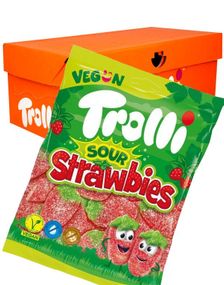 1801267200_518 st Trolli Sour Strawbies - Sure Jordgubbar - Hel Låda