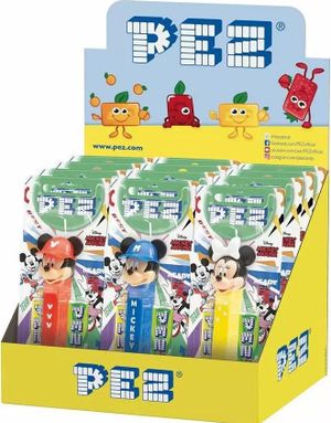 12 Musse & Mimmi Pigg Pez-Hållare med 2 Pez-Förpackningar - Hel Låda