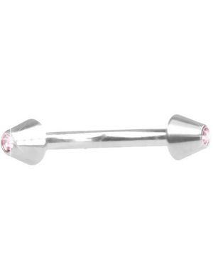 Dual Spike with Pink Diamond - 1.2 x 8 mm Ögonbrynspiercing