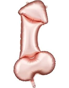 Rose Gullfarget Stor Penis Folieballong 112 cm