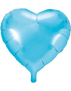 Hjärtformad Ljus Blå Folieballong 46 cm