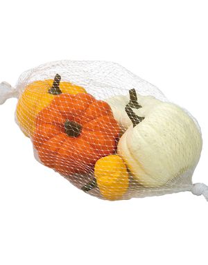 6 stk Vita och Orange Pumpor till Dekoration