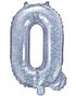 Silverfärgade Holografiska Bokstavsballonger A-Z - 35 cm