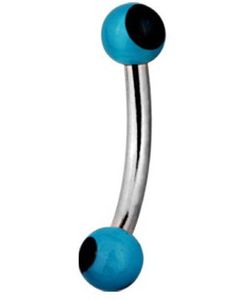 Magic Blue and Black Stone - 1.2 x 8 mm Ögonbrynspiercing