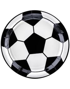 6 stk Papptallerkener 18 cm - Fotballparty