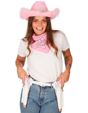 Rosa og Hvit Cowboy Kostymesett