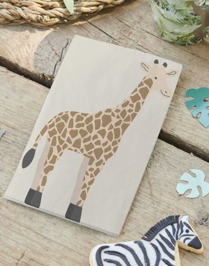 16 stk Sjiraffservietter 11x16,5 cm - Let's Go Wild!