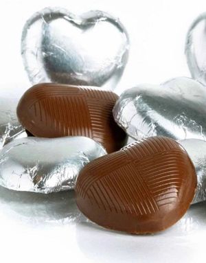 1 kg Whitakers Silverfärgade Hjärtchoklad