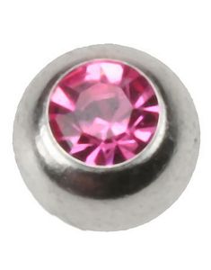 Blank Stålkula Med Rosa Sten