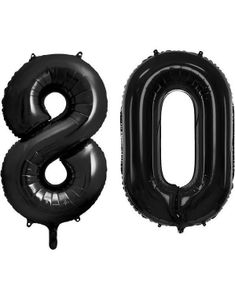 80 års ballonger - 86 cm svarta
