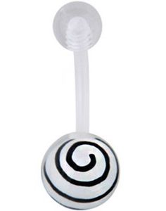 Hypnotize Me Navelpiercing - Vit/Svart