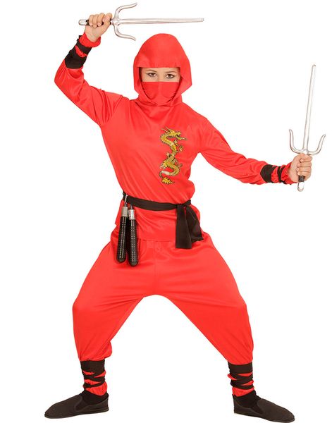 Röd Ninja Barndräkt