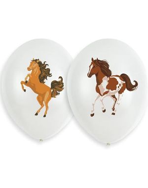 6 St 27,5 Cm Ballonger med Hästtema - Beautiful Horses