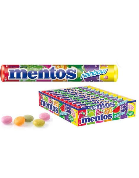 40 stk Mentos Ruller Rainbow - Hel Eske 1,52 kg