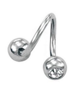 Curve Ögonbrynspiercing med Klara Stenar - 1.2 x 8 mm