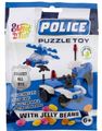 Police Puzzle Toy Candy - Jelly Beans och Assorterat Polisfordon/Utrustning Leksaksfigur