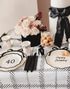 6 stk Kremfarget Papptallerkener 24 cm - Happy Birthday
