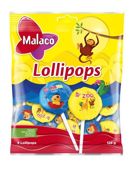 Malaco ZOO & Pimpim Kärlek på Pinne - 128 g